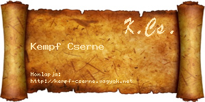 Kempf Cserne névjegykártya